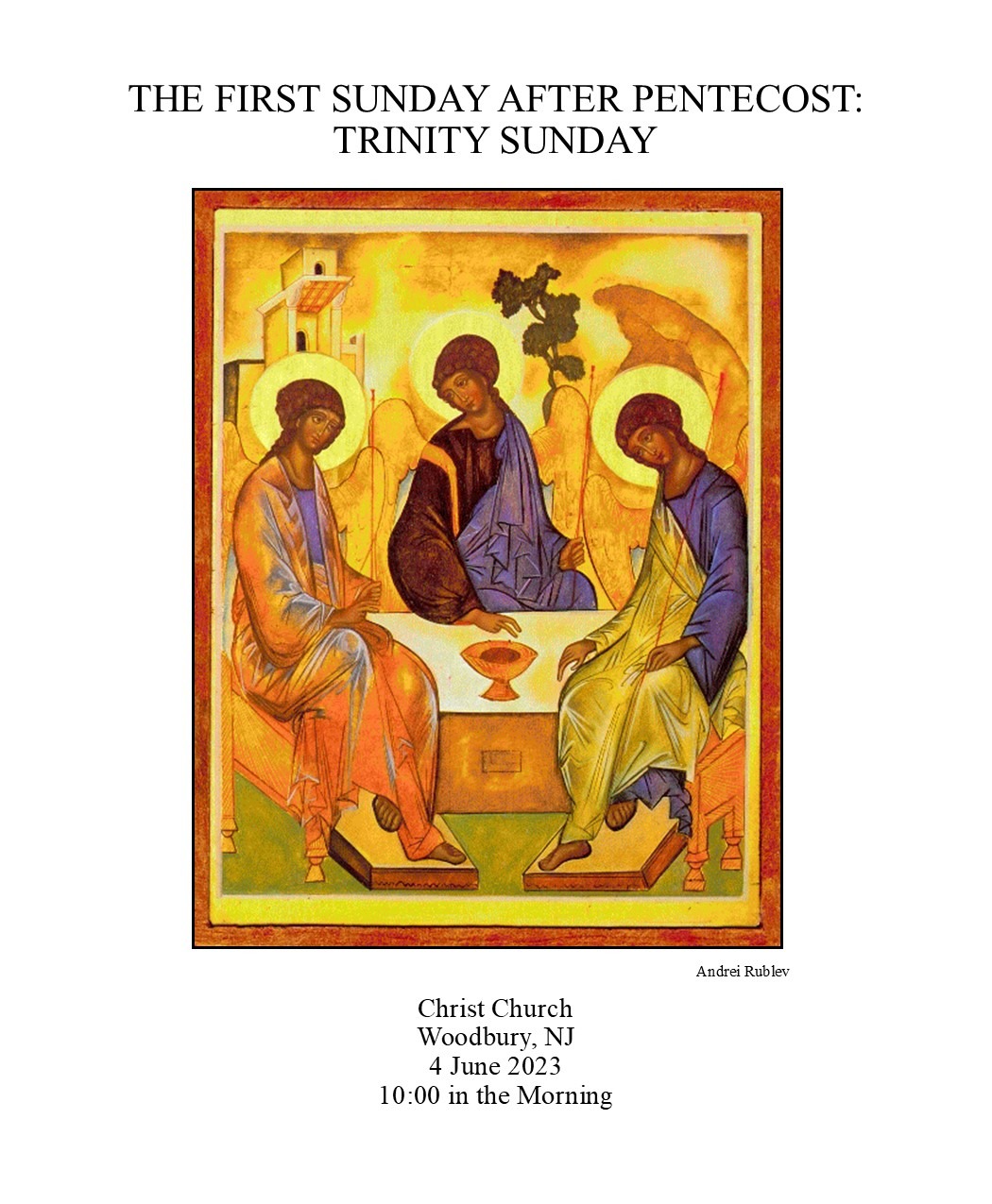 Weekly Service Sheet for the First Sunday after Pentecost: Trinity ...